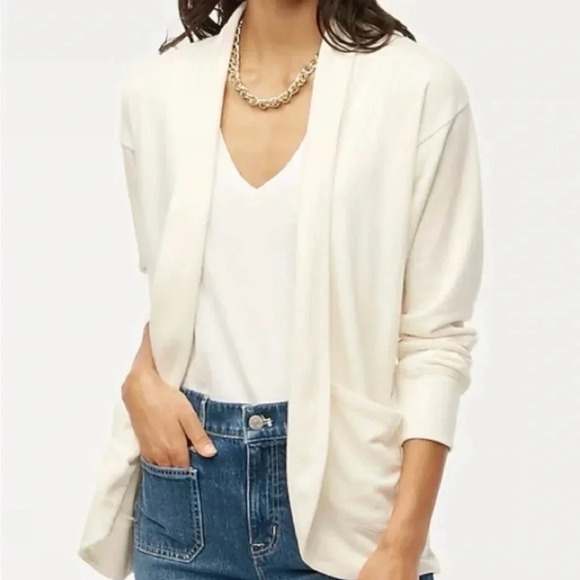 NEW J Crew Cream/Off White Knit Wrap Cardigan Sweater- Large - Picture 1 of 7